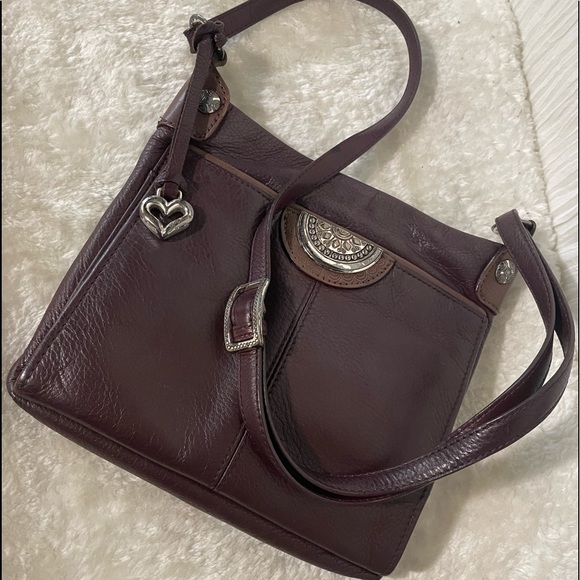 Brighton Handbags - Brighton Leather Rich Dark Brown Handbag